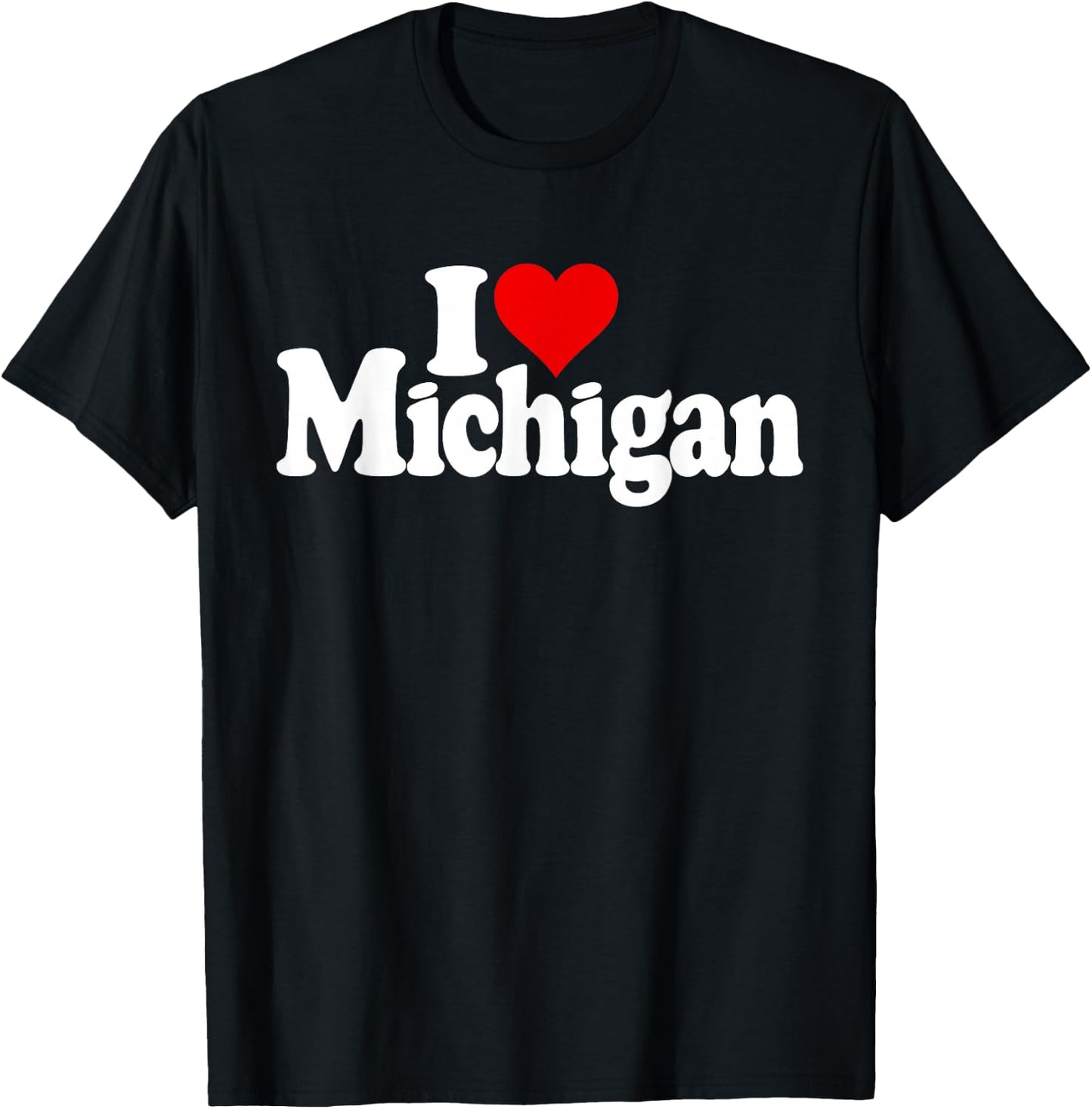 I Love Heart Michigan T-Shirt - T-Shirt | Black