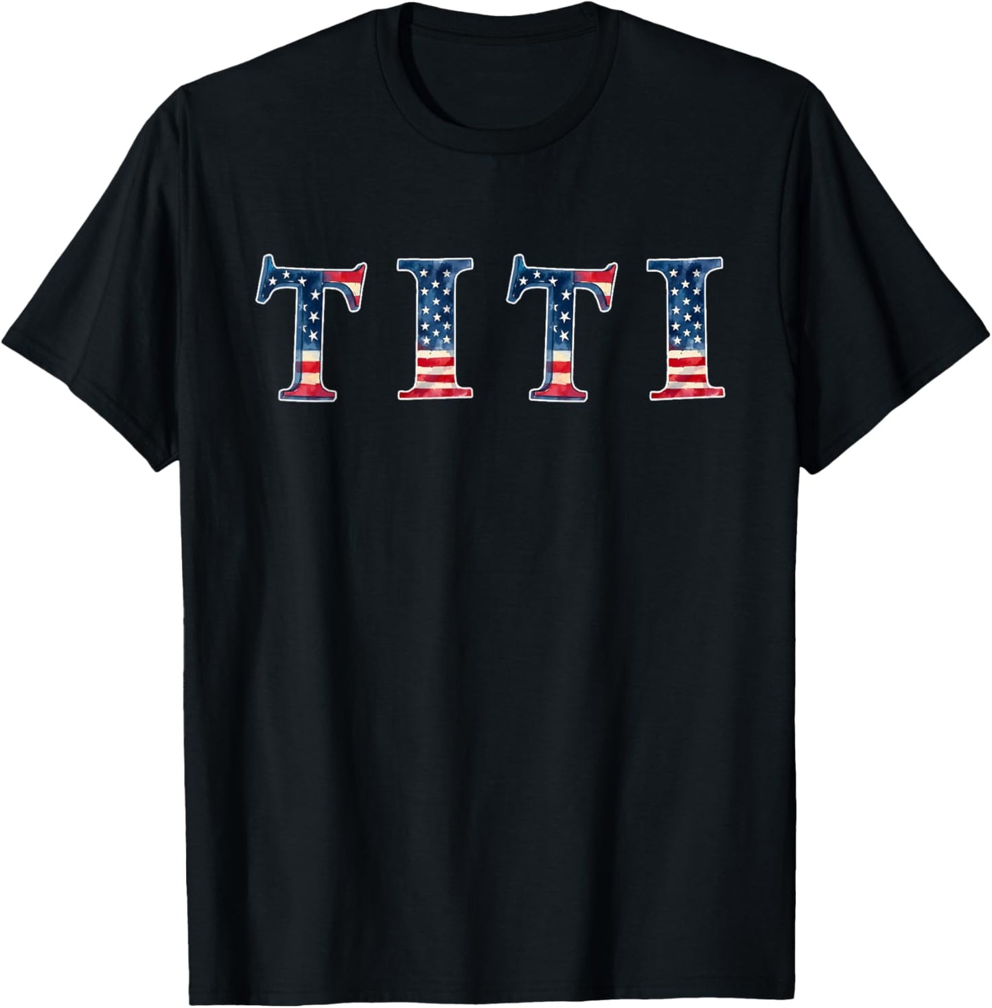 Patriotic American Flag Aunt Titi Merica T-Shirt - T-Shirt | Black