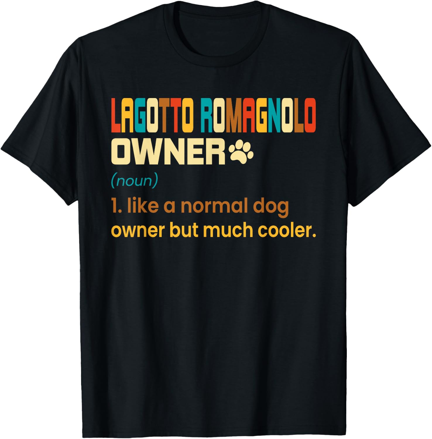 Funny Lagotto Romagnolo Vintage Retro Dog Mom Dad Gift T-Shirt - T-Shirt | Black