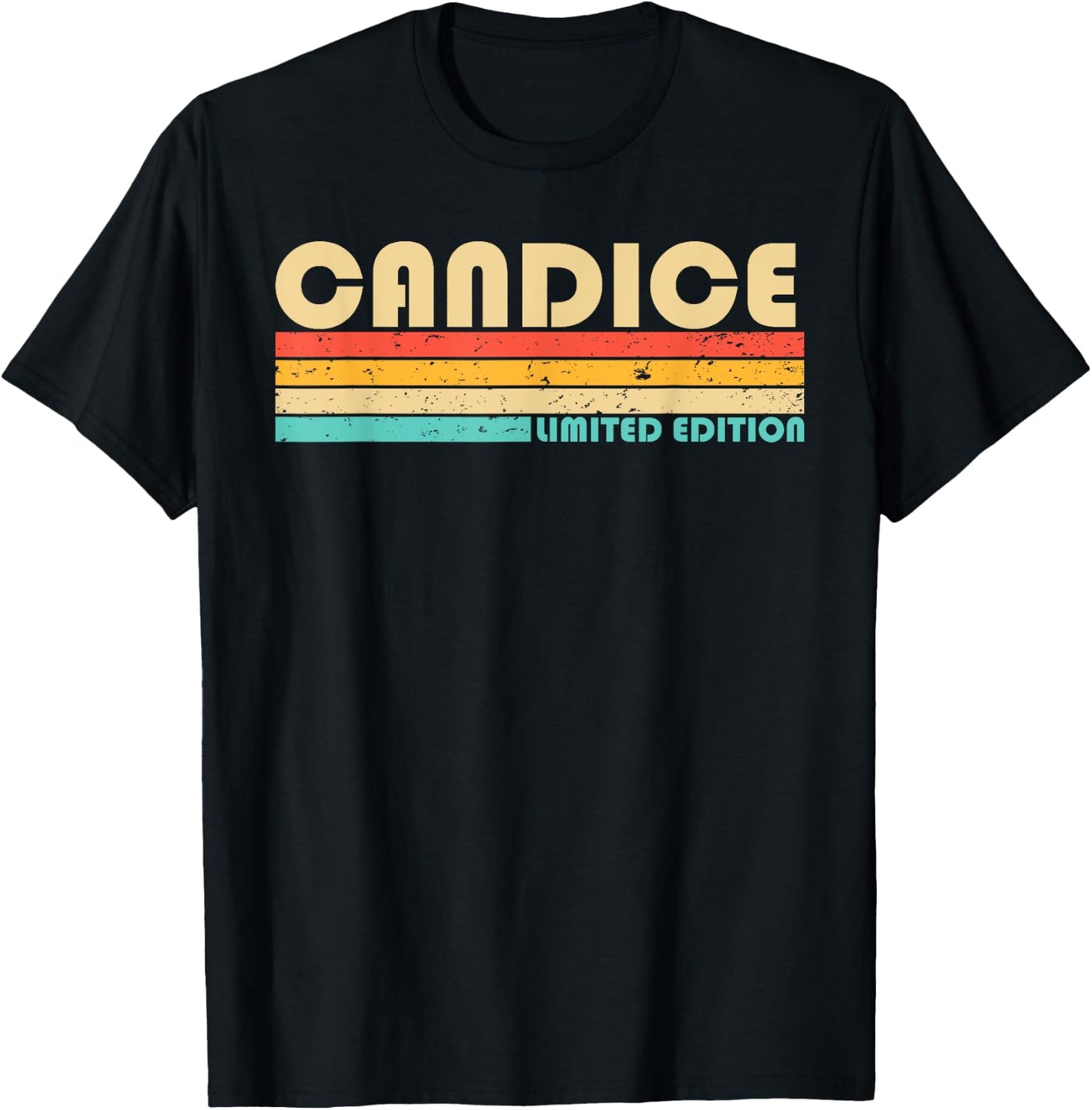 CANDICE Name Personalized Retro Vintage 80s 90s Birthday T-Shirt - T-Shirt | Black