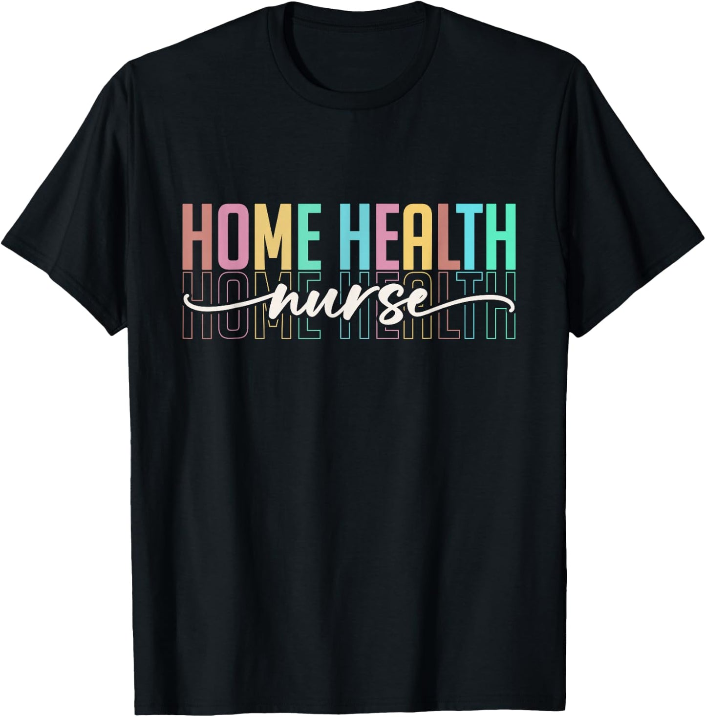 Home Health Nurse Men Heart Home Health Nursing T-Shirt - T-Shirt | Black