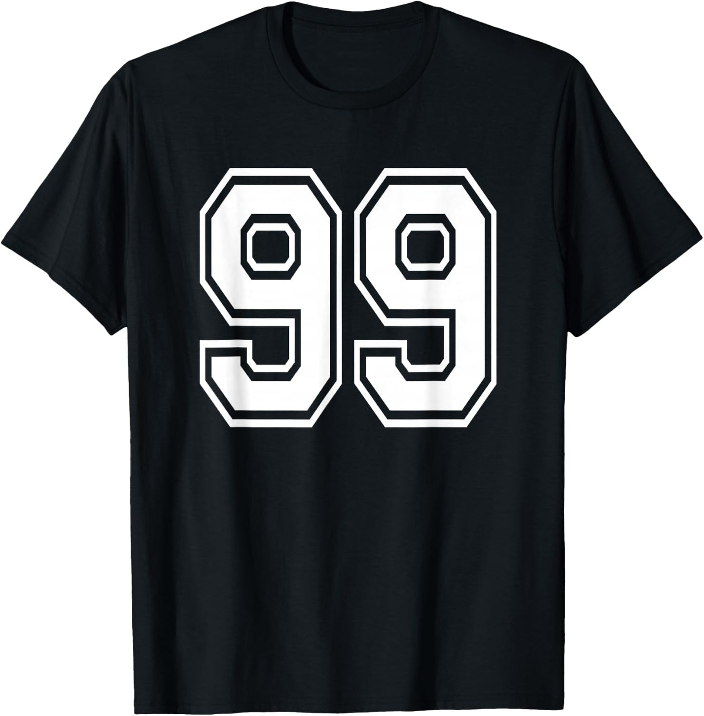 Number 99 99th Birthday Gift Player Team Numbered Jersey T-Shirt - T-Shirt | Black
