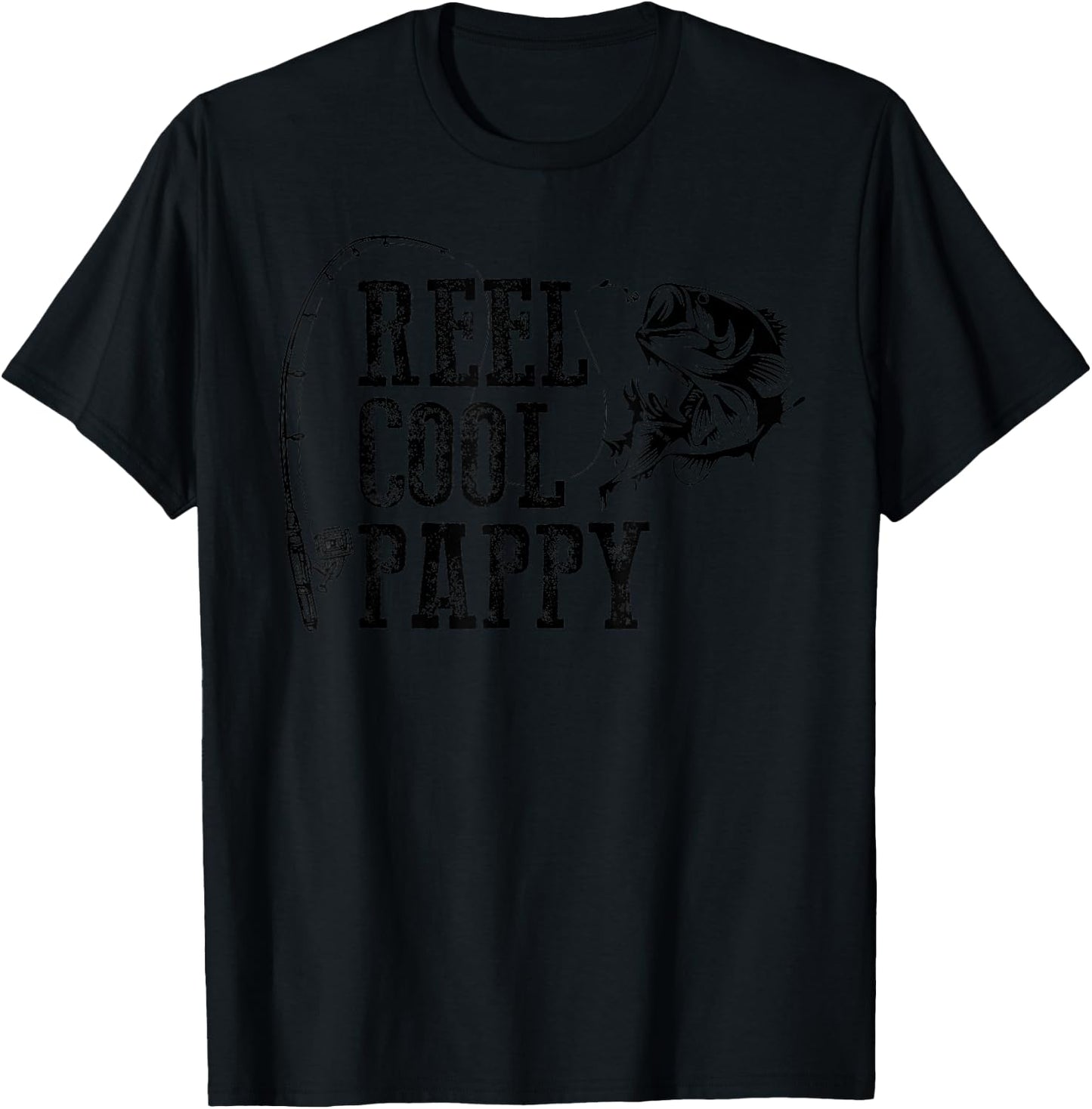 Pappy Fishing: Reel Cool Pappy Funny Gift T-Shirt - T-Shirt | Black