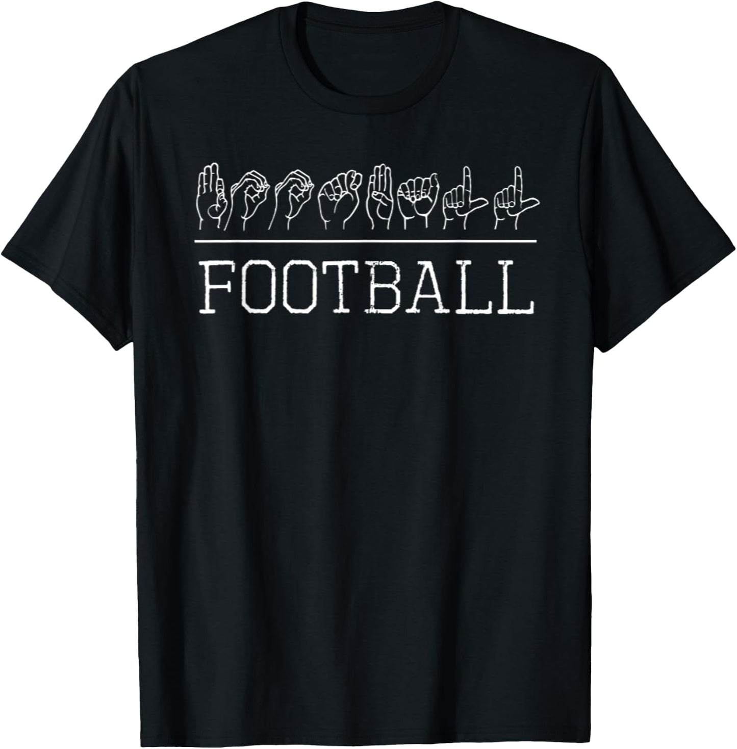 Deaf Pride ASL Sign Language Football Sports Lover Fan Gift T-Shirt - T-Shirt | Black