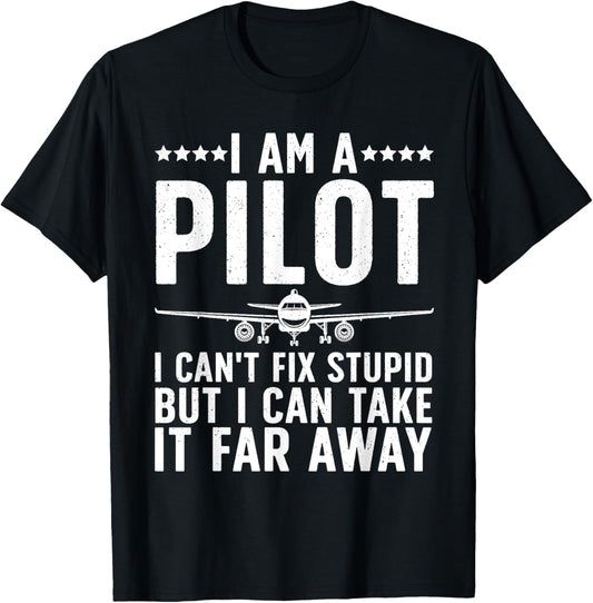 Funny Pilot Art Women Aircraft Themed Airplane Pilot T-Shirt - T-Shirt | Black