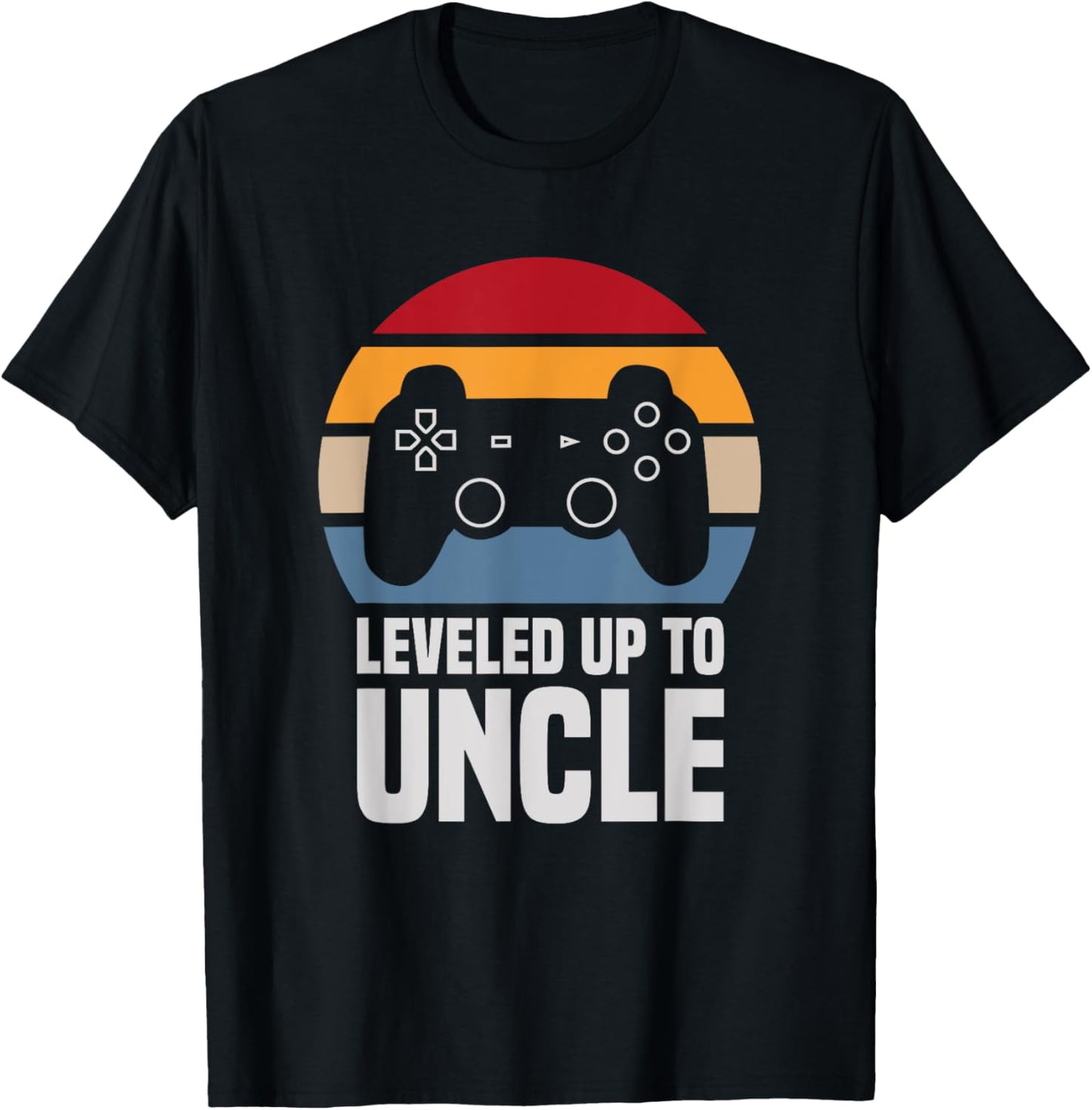 Leveled Up To Uncle Gift Gamer Gaming Pregnancy Announcement T-Shirt - T-Shirt | Black