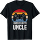 Leveled Up To Uncle Gift Gamer Gaming Pregnancy Announcement T-Shirt - T-Shirt | Black
