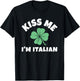 Kiss Me I'm Italian St. Patrick's Day Irish Italy T-Shirt - T-Shirt | Black