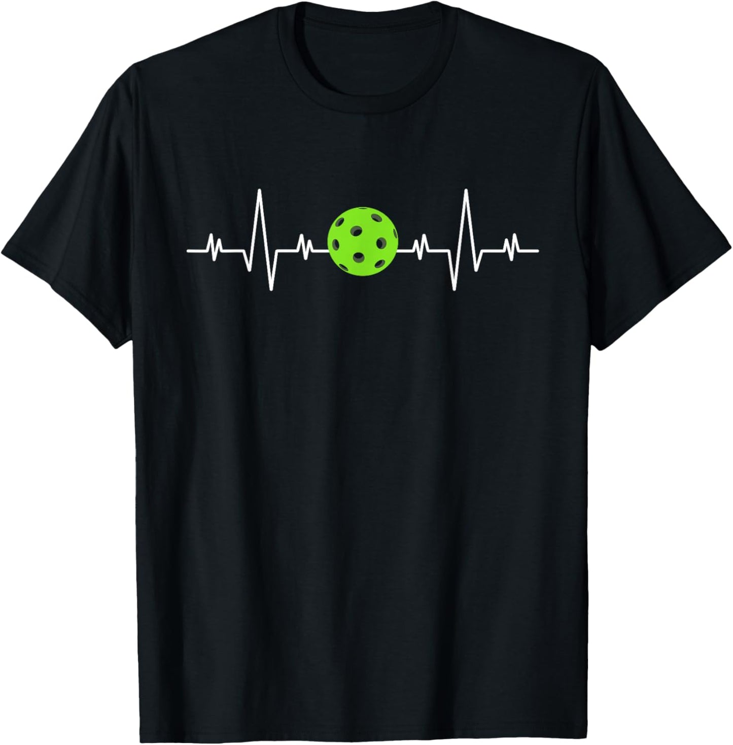Fox Brother Pickleball Heartbeat Heart - -Kids , Black, Small T-Shirt - T-Shirt | Black