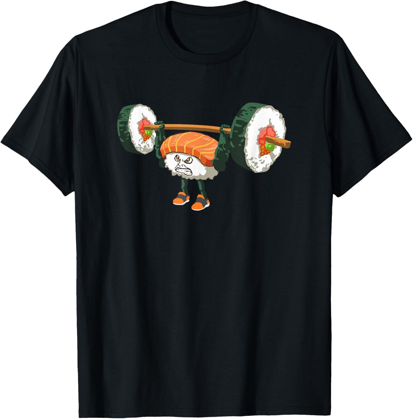 Funny Bodybuilder Sushi Lifting Weights Gift T-Shirt - T-Shirt | Black