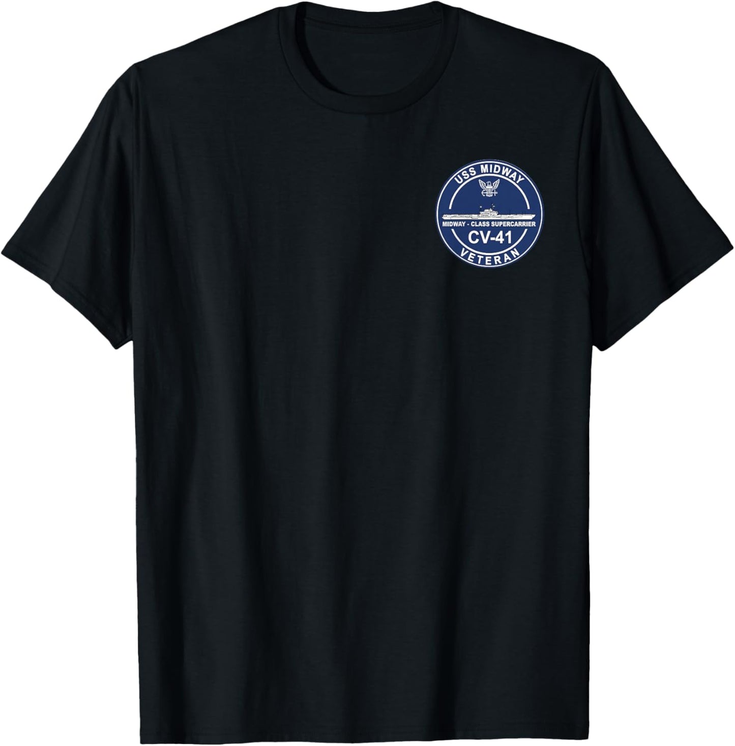 USS Midway CV 41 Aircraft Carrier Veteran Flag Patriotic Men T-Shirt - T-Shirt | Black