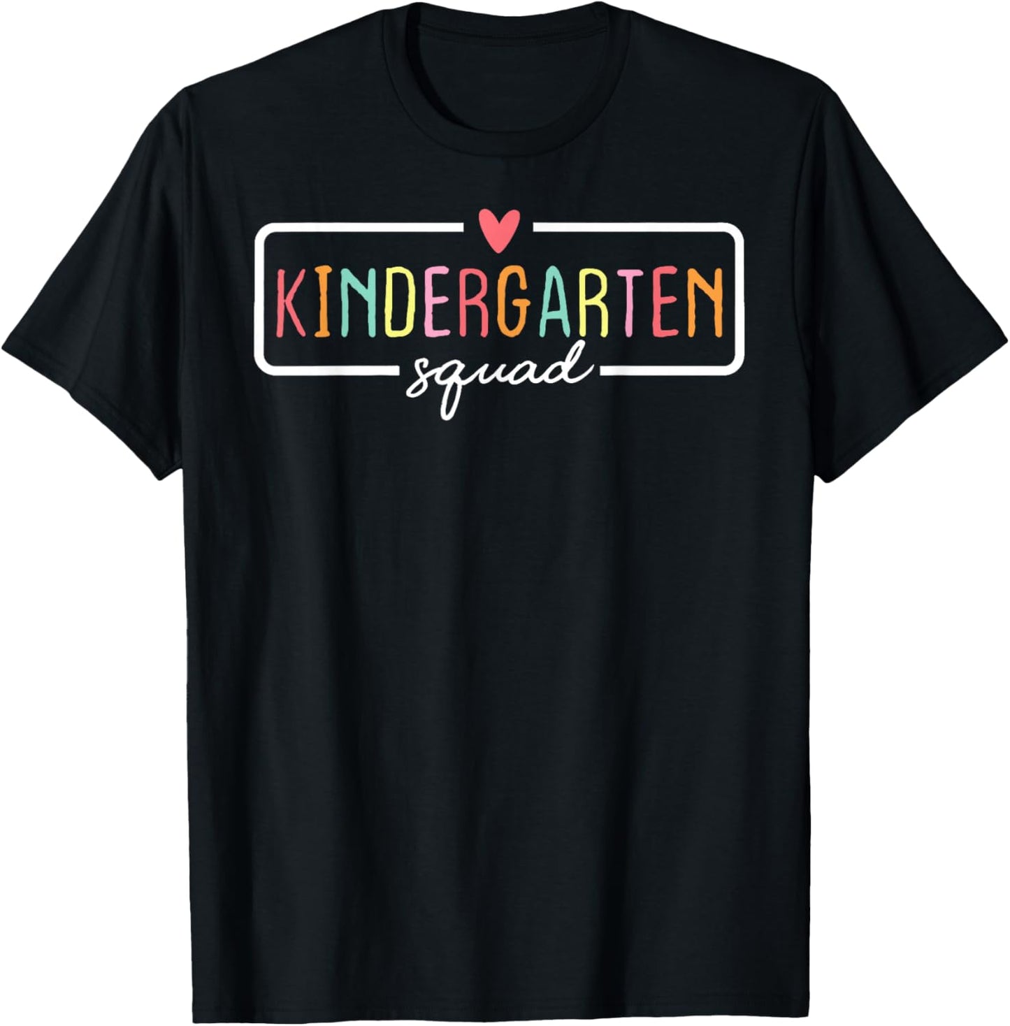 Kindergarten Team Crew Kinder Squad Back To School Teacher T-Shirt - T-Shirt | Black