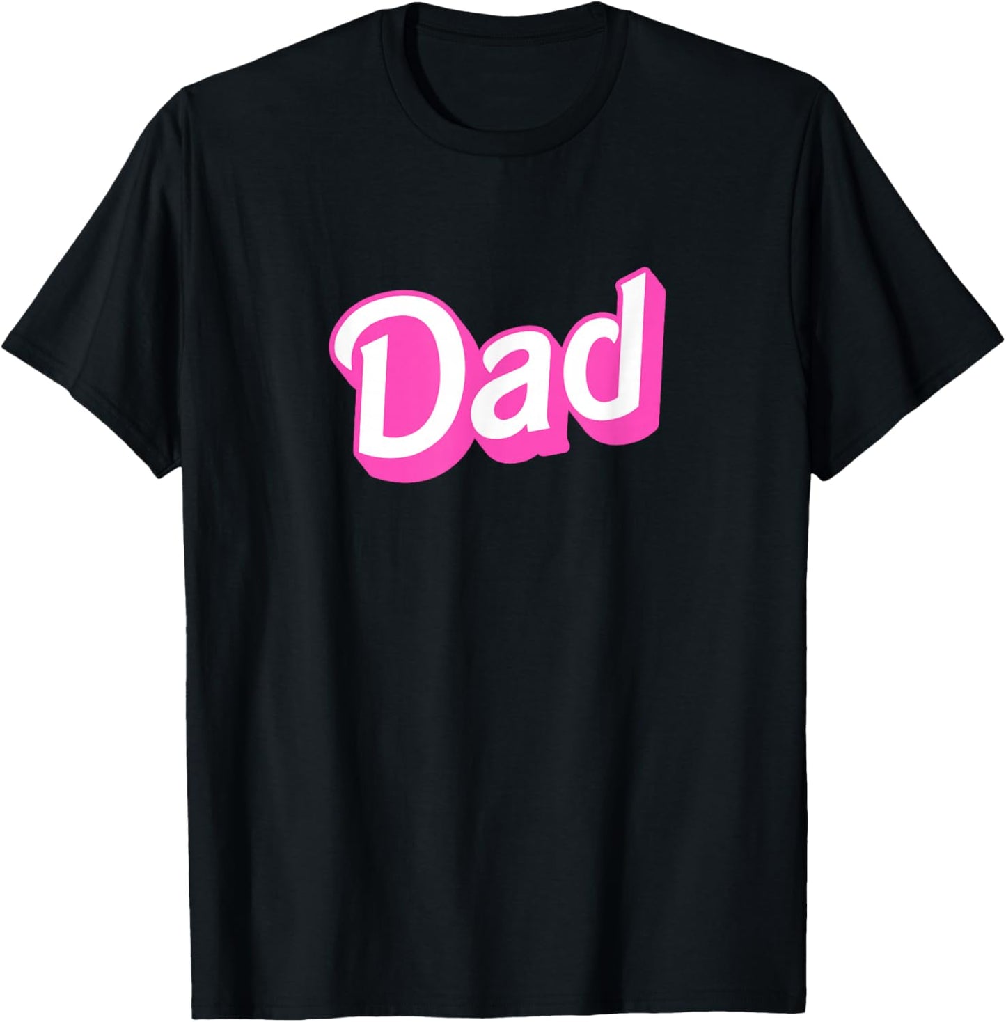 Dad Pink & White Overlapping Font Halloween Costume T-Shirt - T-Shirt | Black