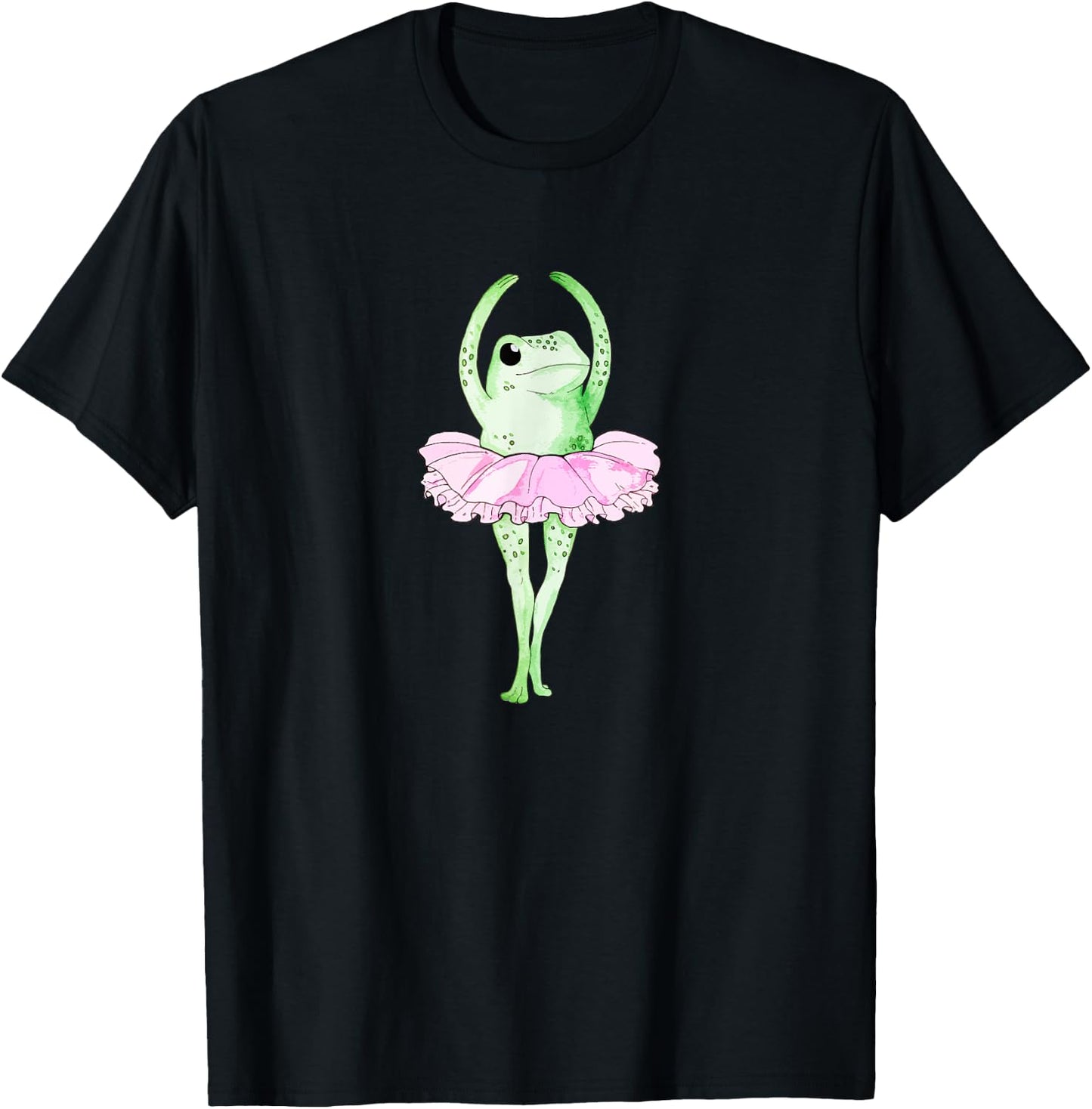 Aesthetic Frog dancing Ballerina Retro T-Shirt - T-Shirt | Black