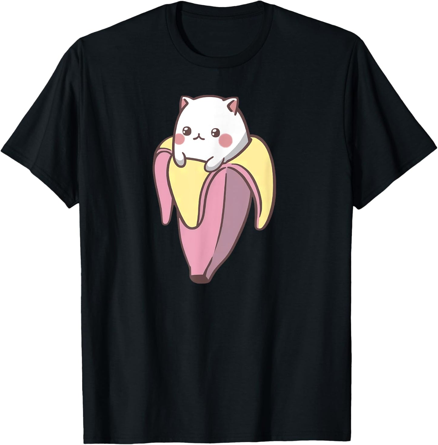 Banana Cat Funny Kawaii Bananya Gift Bday T-Shirt - T-Shirt | Black