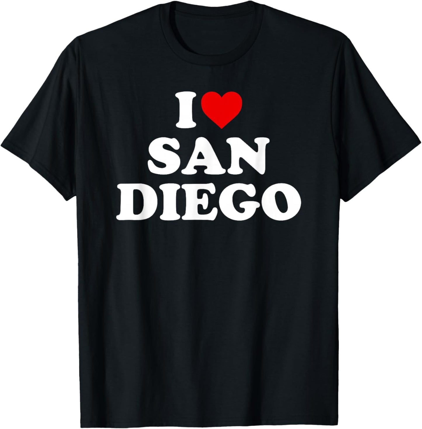 I Love San Diego - Heart T-Shirt - T-Shirt | Black