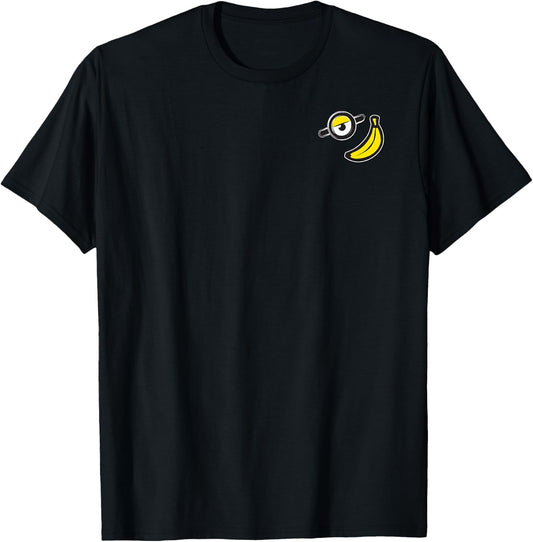 Despicable Me Minions Eye and Banana Patch Pocket Logo T-Shirt - T-Shirt | Black