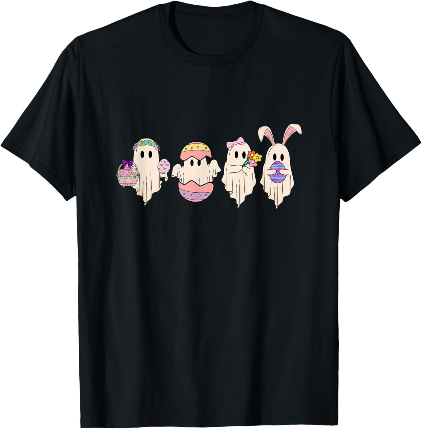 Cute Easter Ghost T-Shirt - T-Shirt | Black