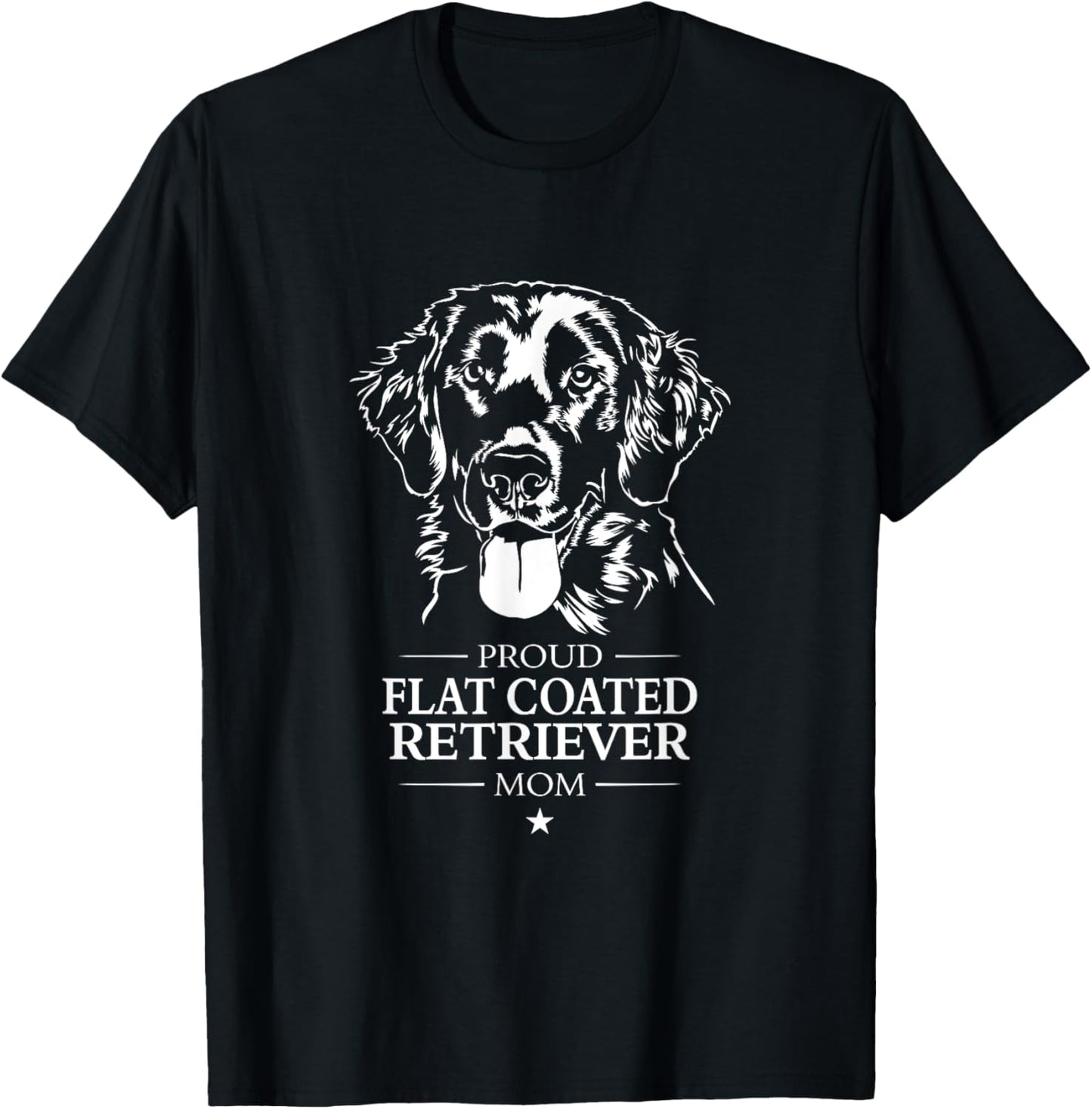 Proud Flat Coated Retriever mom dog mom Retriever dog T-Shirt - T-Shirt | Black