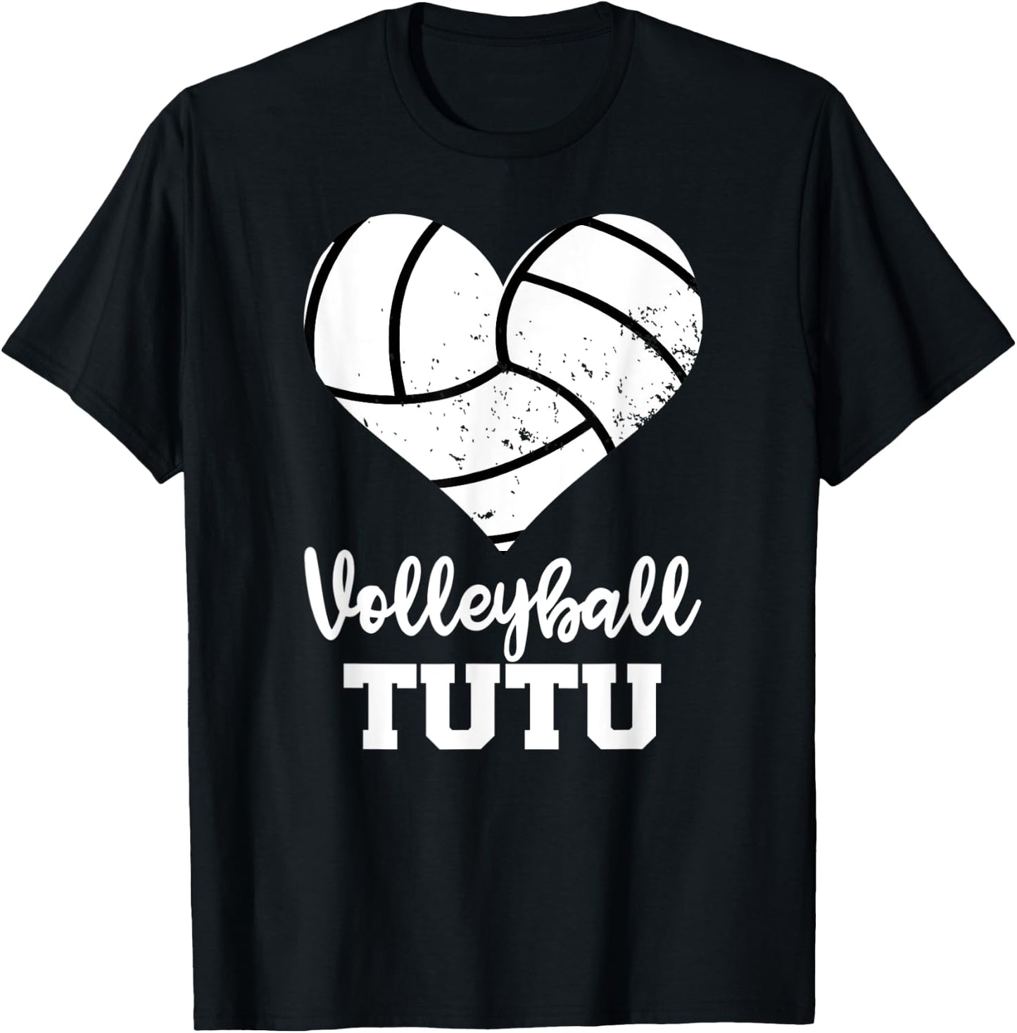 Volleyball TuTu Funny Volleyball Heart Grandma Tu Tu T-Shirt - T-Shirt | Black