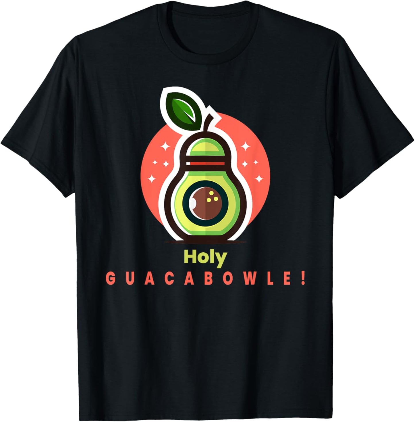 Funny Bowler Holy Guacabowle Avocado T-Shirt - T-Shirt | Black