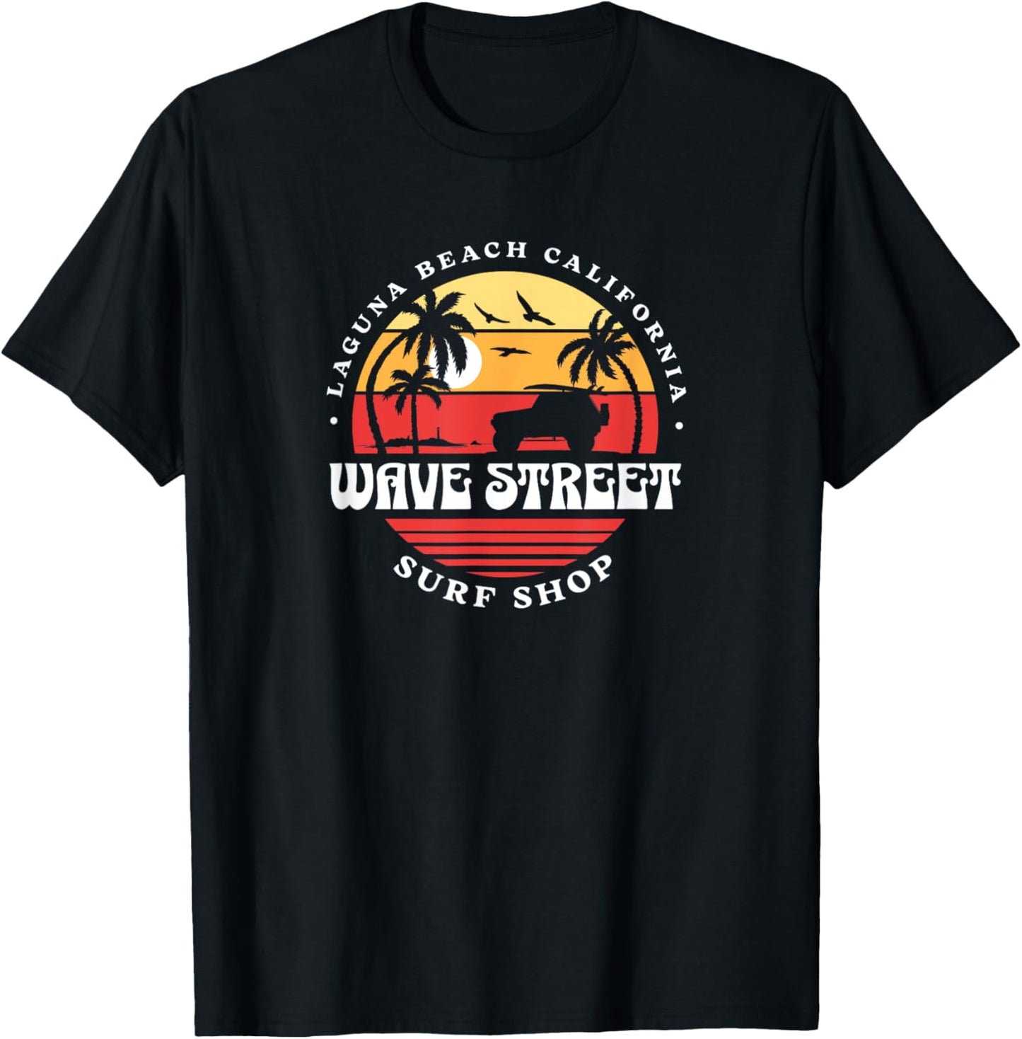 WAVE STREET SURF SHOP Beach Bum Logo T-Shirt - T-Shirt | Black