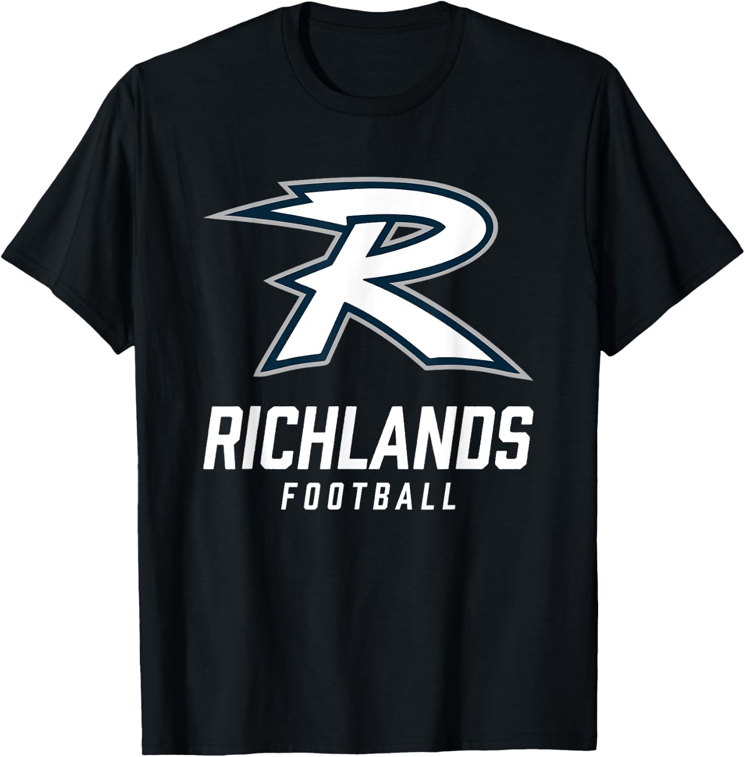 Richlands Tornadoes Logo Football Team HS T-Shirt - T-Shirt | Black