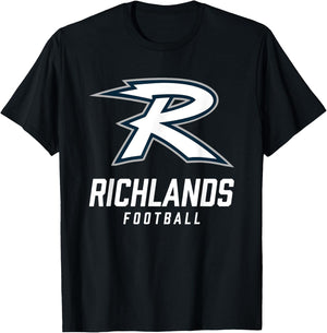 Richlands Tornadoes Logo Football Team HS T-Shirt - T-Shirt | Black