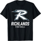 Richlands Tornadoes Logo Football Team HS T-Shirt - T-Shirt | Black