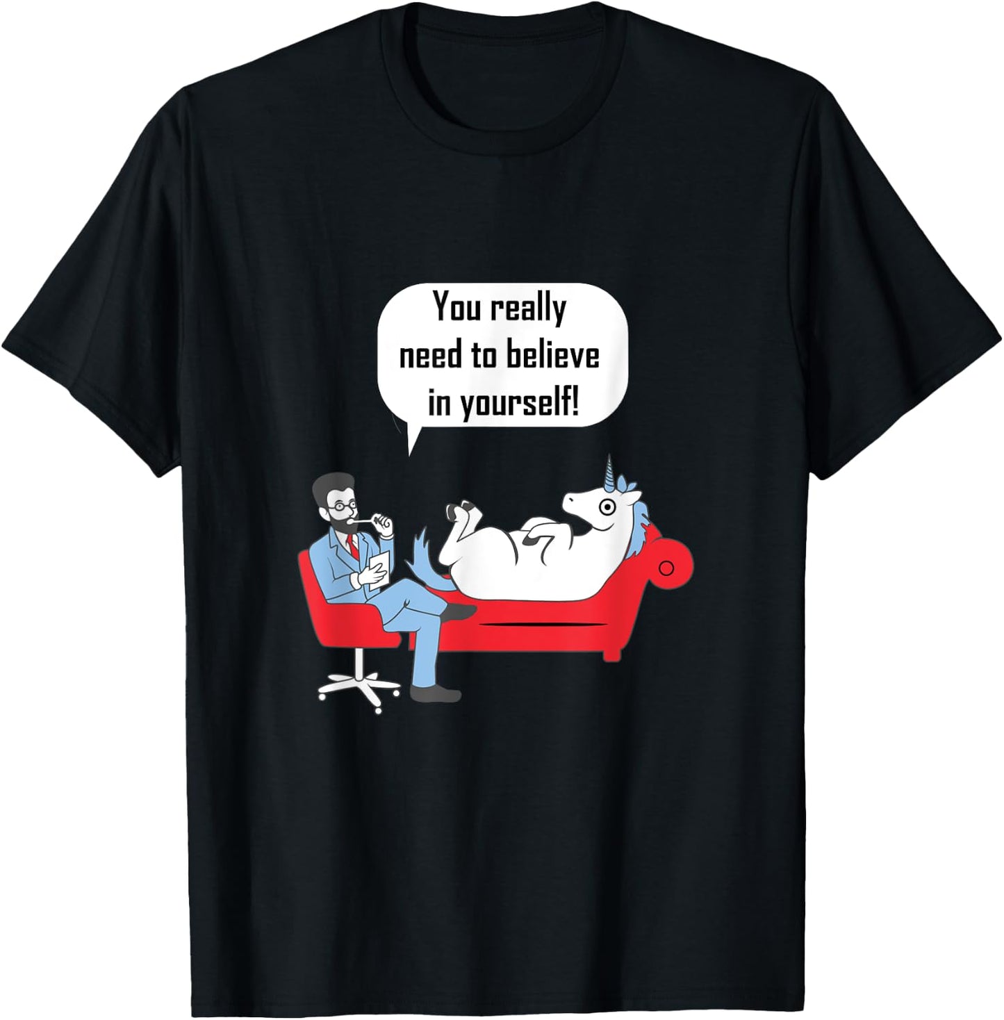 Unicorn Shirt You Need To Believe In Yourself T-Shirt - T-Shirt | Black