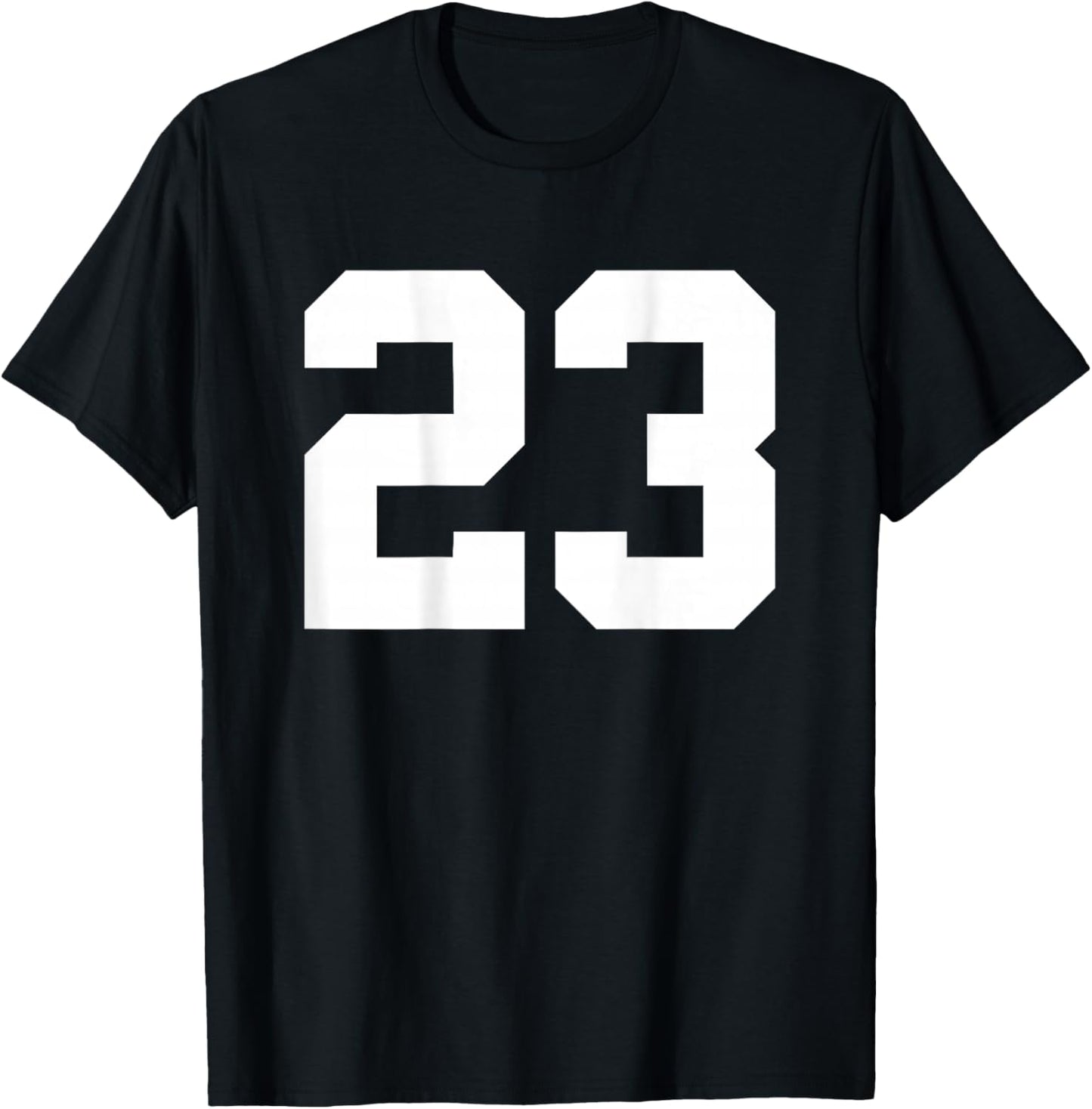 Number 23 (on Back) Sports Team Jersey Number T-Shirt - T-Shirt | Black