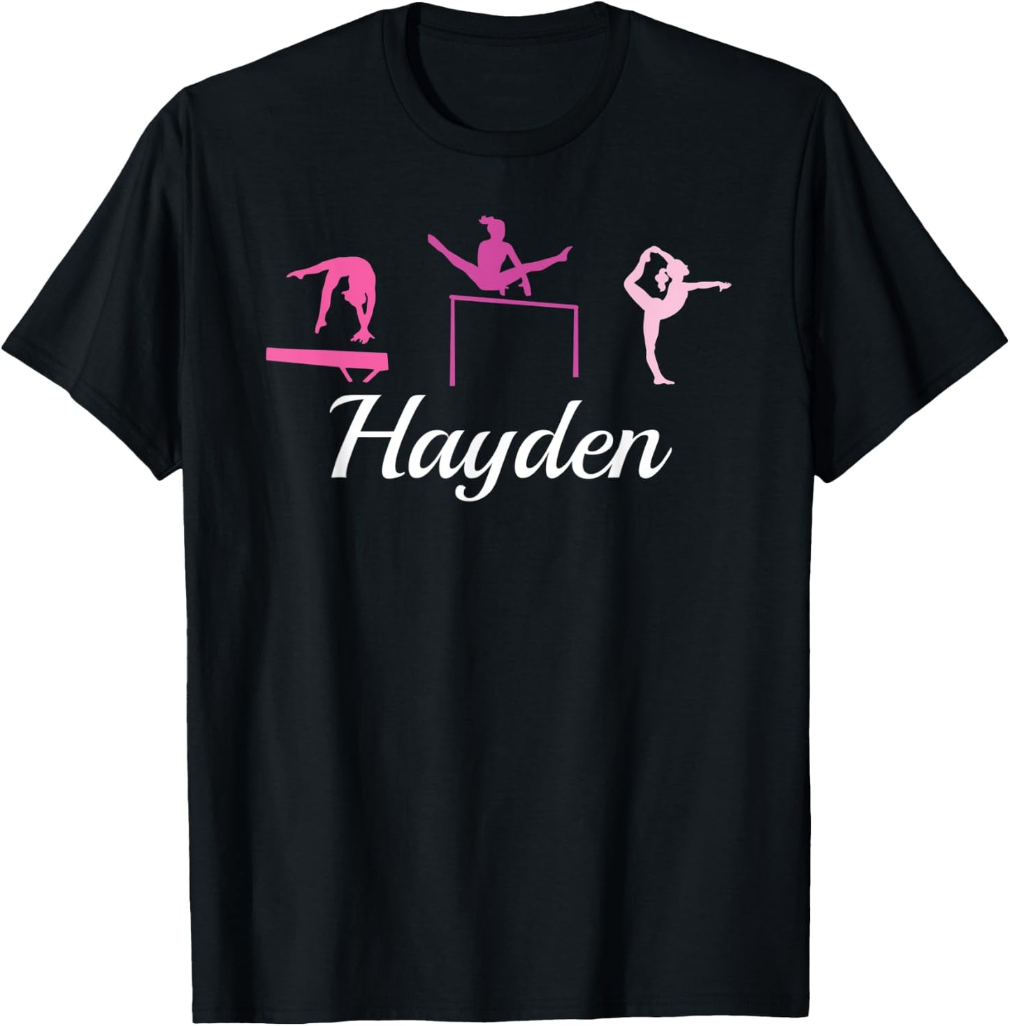 Hayden Name Gift Personalized Gymnastics T-Shirt - T-Shirt | Black