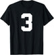 Number 3 (on Back) Sports Team Jersey T-Shirt - T-Shirt | Black