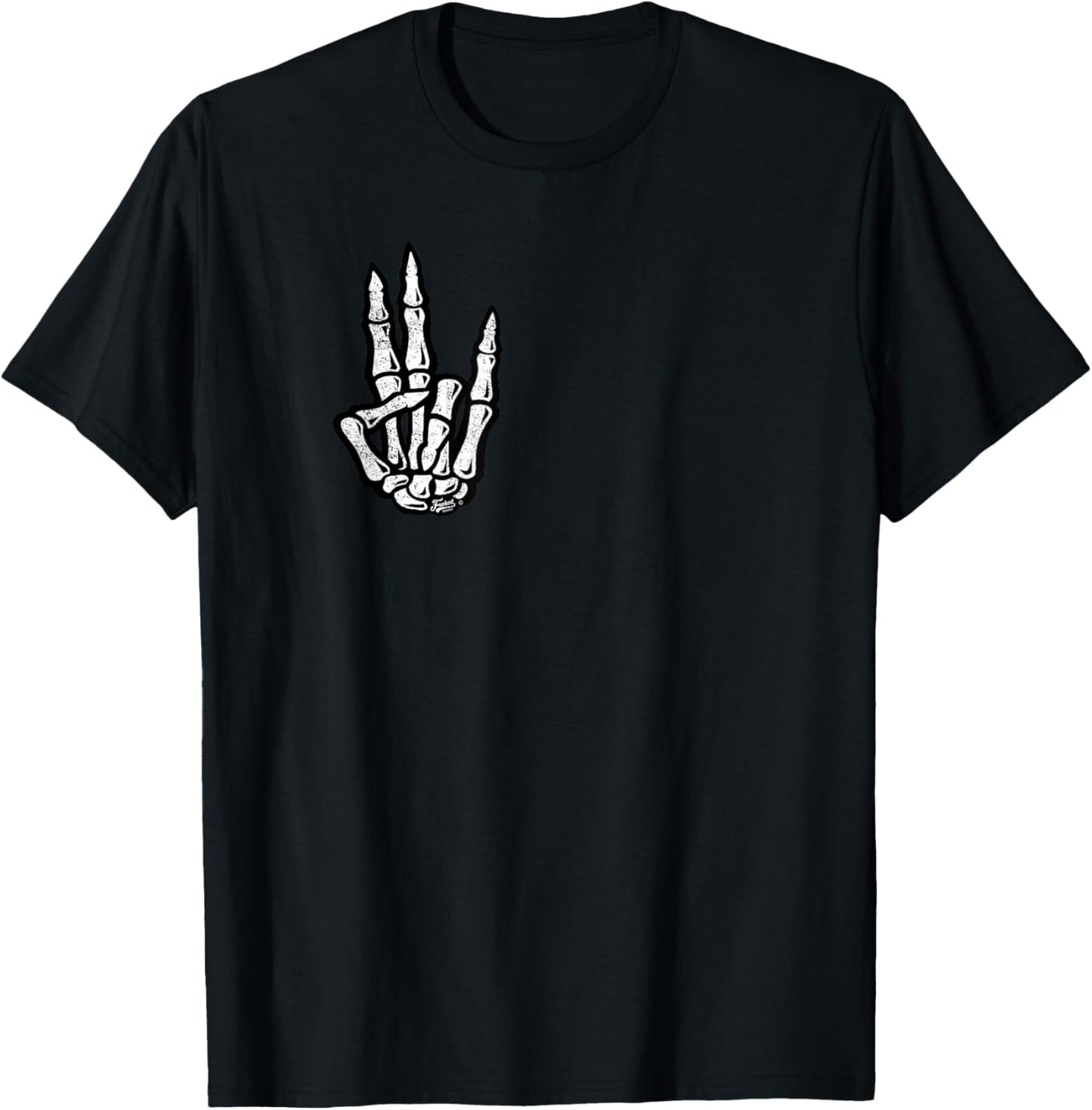 Official Skeleton Hand Shocker Sign on Chest T-Shirt - T-Shirt | Black