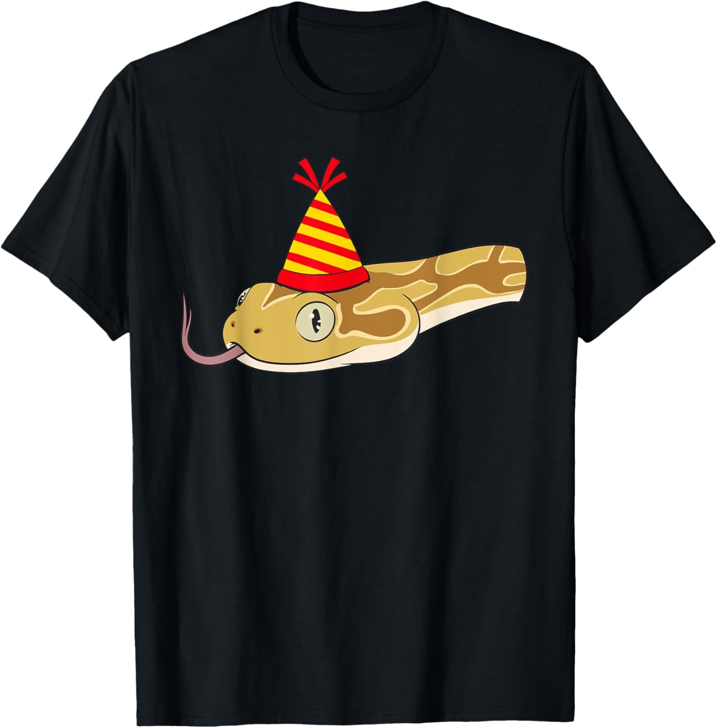 Snake Theme Birthday Party Hat Zoologist Bday Reptile T-Shirt - T-Shirt | Black