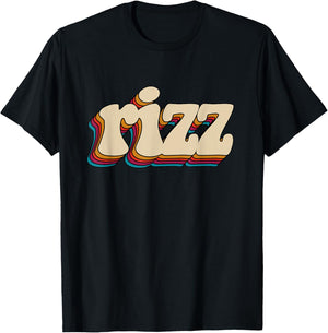 W Rizz Retro Vintage Meme Slang Unspoken Rizz T-Shirt - T-Shirt | Black