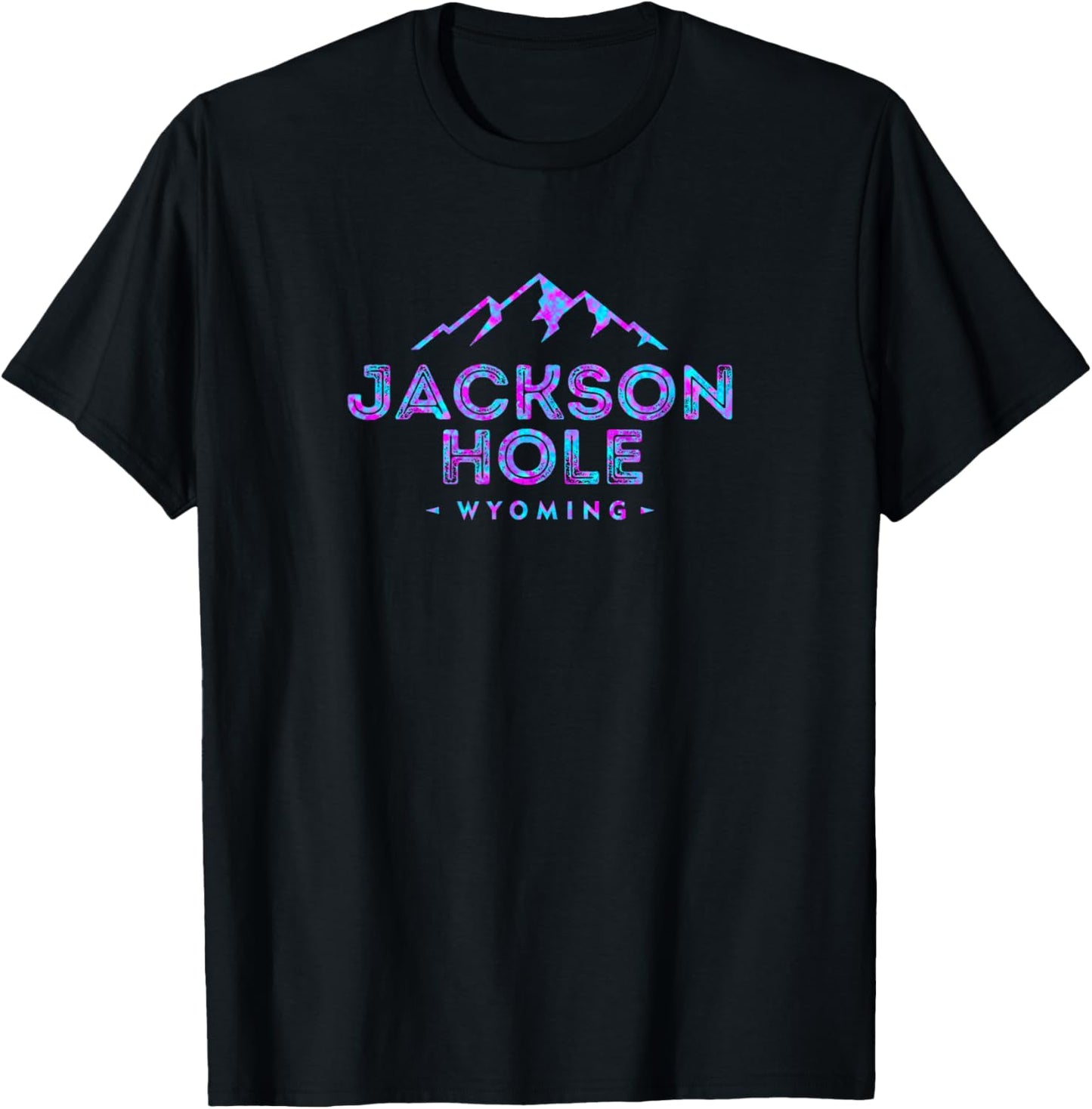Retro Jackson Hole Wyoming Colorful Vintage Girls T-Shirt - T-Shirt | Black