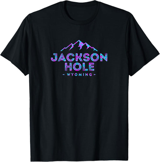 Retro Jackson Hole Wyoming Colorful Vintage Girls T-Shirt - T-Shirt | Black