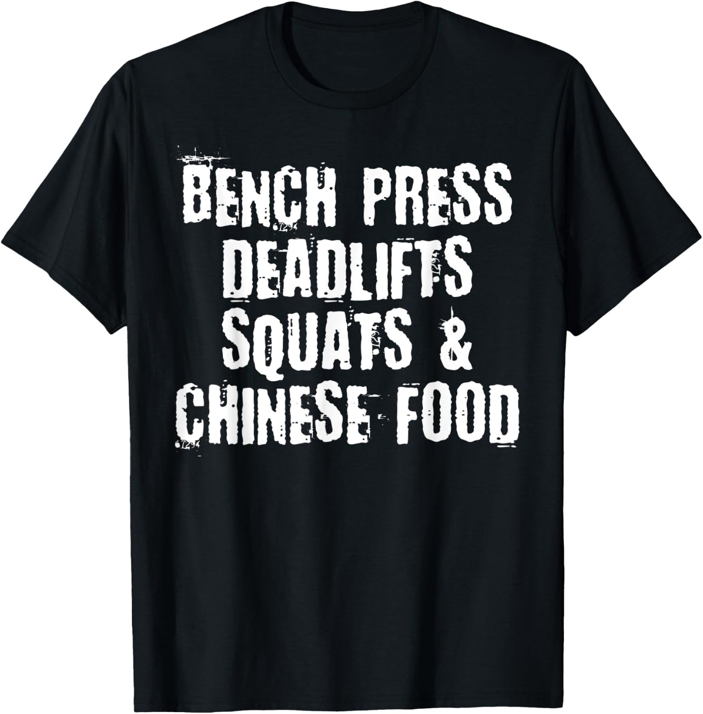 Funny Powerlifter Gift Chinese Food Gym Workout T-Shirt - T-Shirt | Black