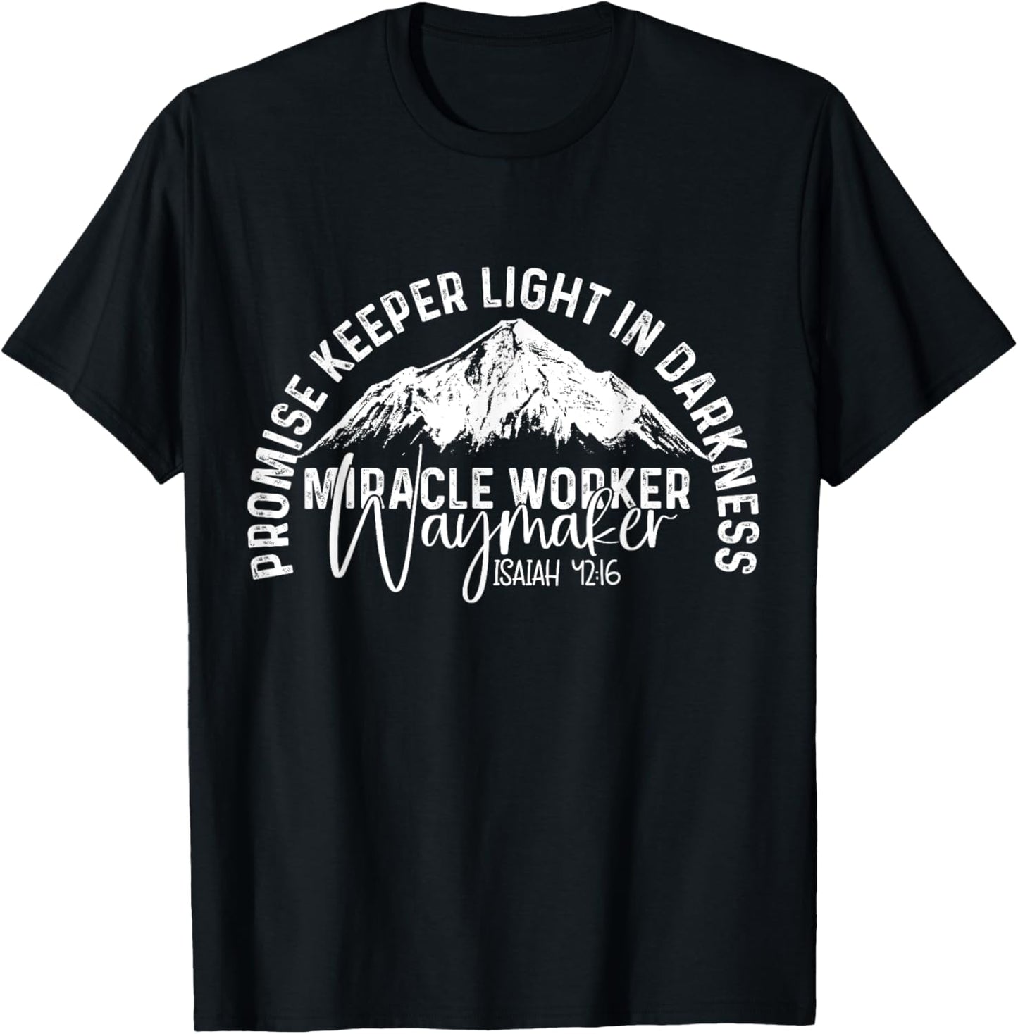Waymaker Promise Keeper Miracle Worker Christian Bible Verse T-Shirt - T-Shirt | Black