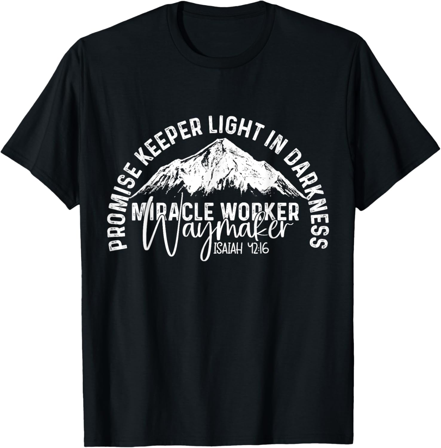 Waymaker Promise Keeper Miracle Worker Christian Bible Verse T-Shirt - T-Shirt | Black