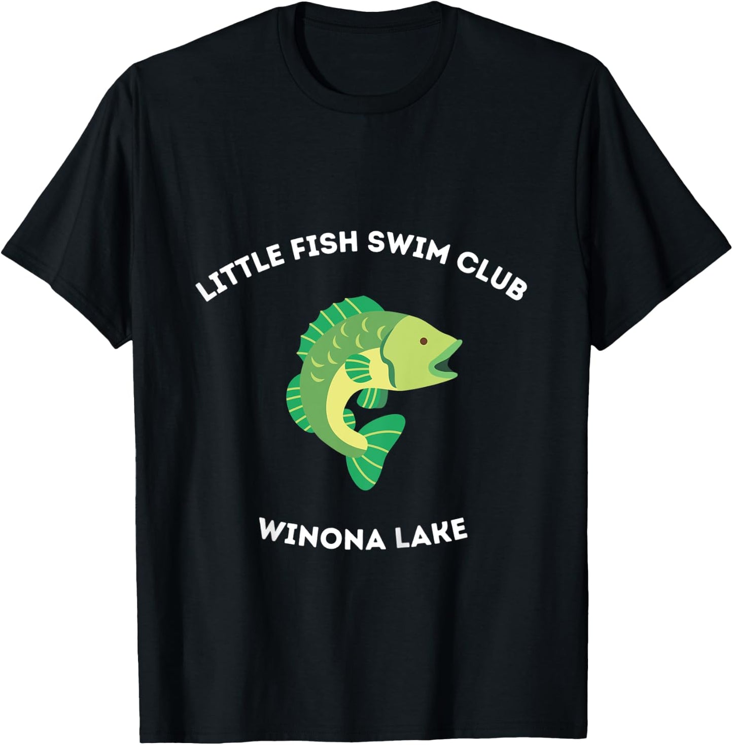 Kids Winona Lake, Indiana - Little Fish Cute T-Shirt - T-Shirt | Black