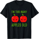 Kids I'm This Many Apples Old - Fruit Lover 2nd Birthday 2 Years T-Shirt - T-Shirt | Black