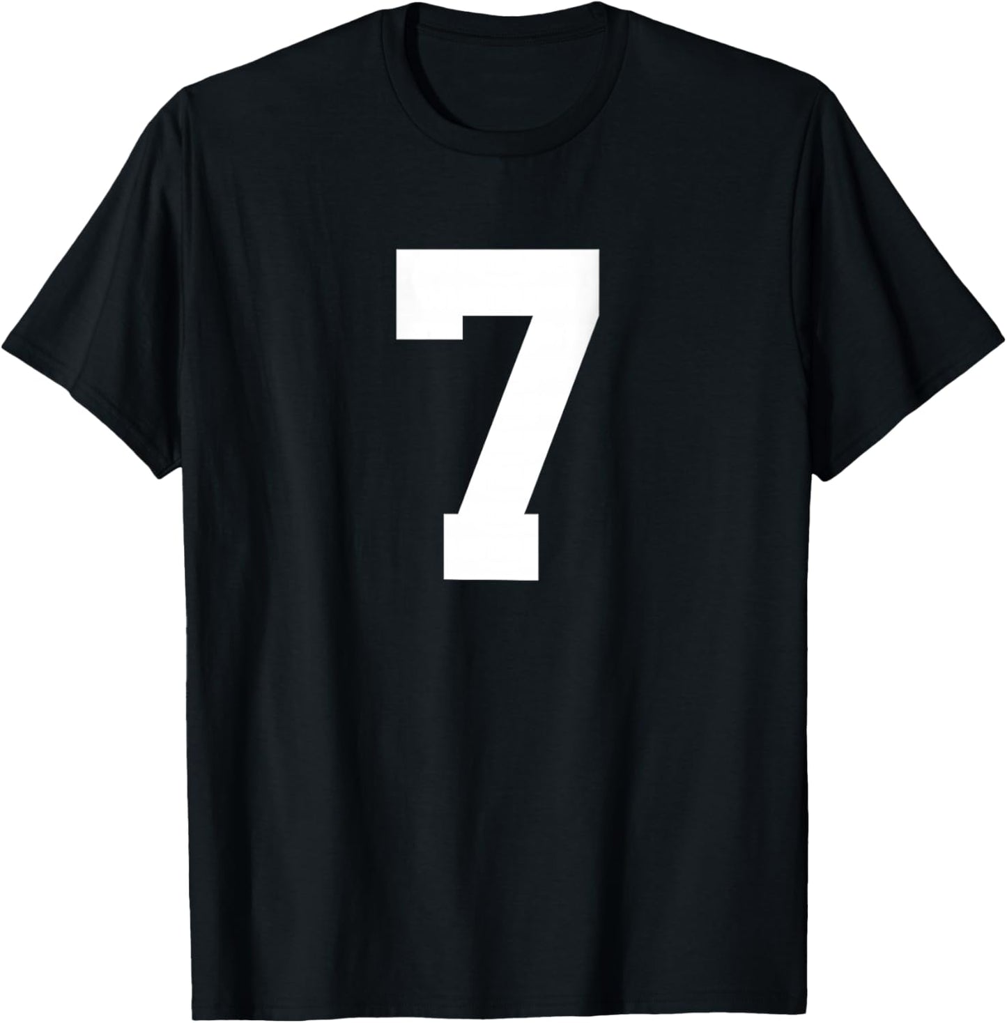 Number 7 (on Back) Sports Team Jersey Number T-Shirt - T-Shirt | Black