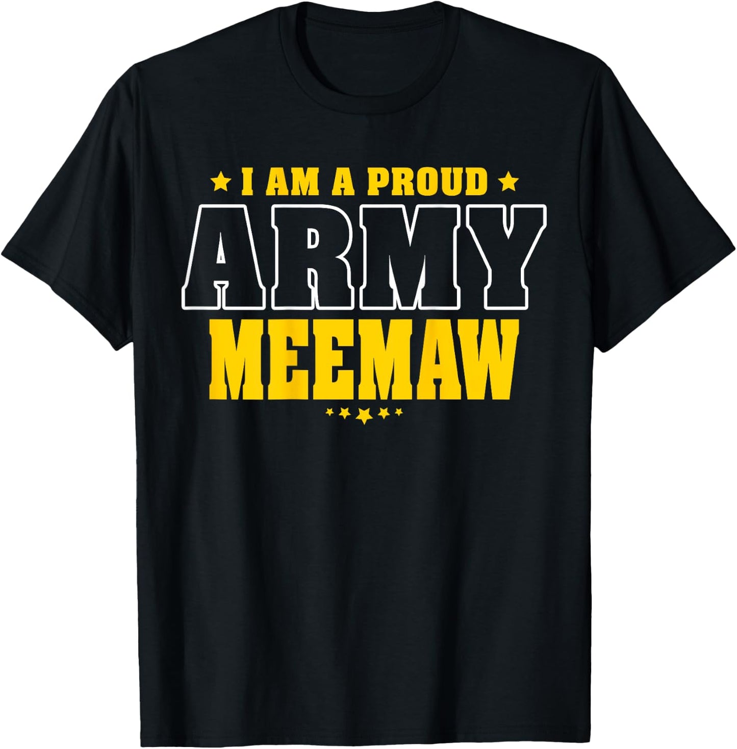 Proud Army Meemaw Patriotic Pride Military Grandmother Men T-Shirt - T-Shirt | Black