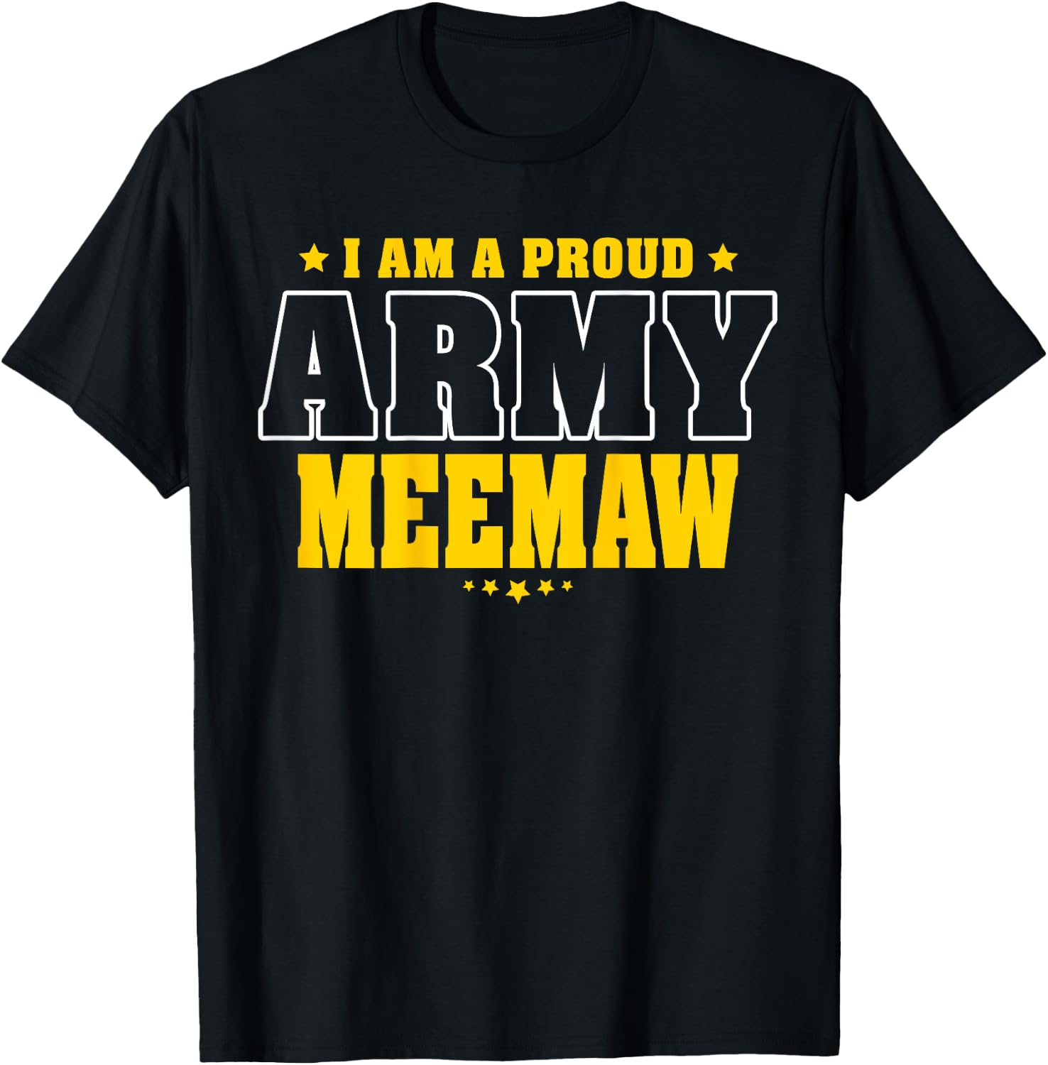 Proud Army Meemaw Patriotic Pride Military Grandmother Men T-Shirt - T-Shirt | Black