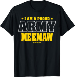Proud Army Meemaw Patriotic Pride Military Grandmother Men T-Shirt - T-Shirt | Black