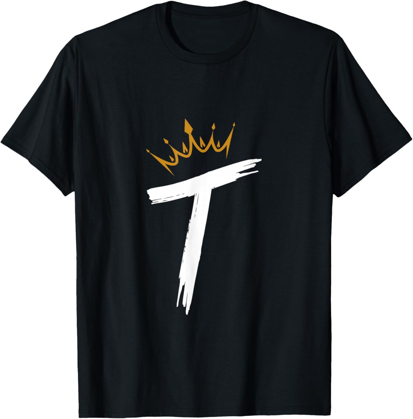 Queen King Letter T - Favorite Letter With Crown Alphabet T-Shirt - T-Shirt | Black