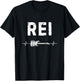Rei Guitar Heartbeat Music Guitarist Retro Vintage T-Shirt - T-Shirt | Black
