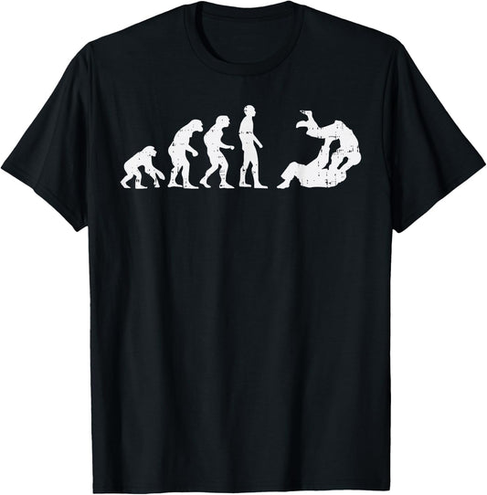 Brazilian Jiu Jitsu Judo Evolution Funny Martial Arts Gift T-Shirt - T-Shirt | Black